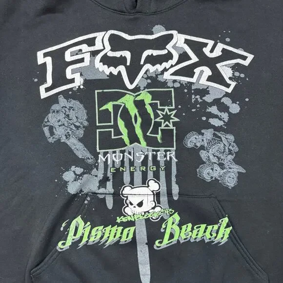 Rare Vintage Hill Fox DC Shoes Monster Pizmo Beach Racing Hoodie Men's XL